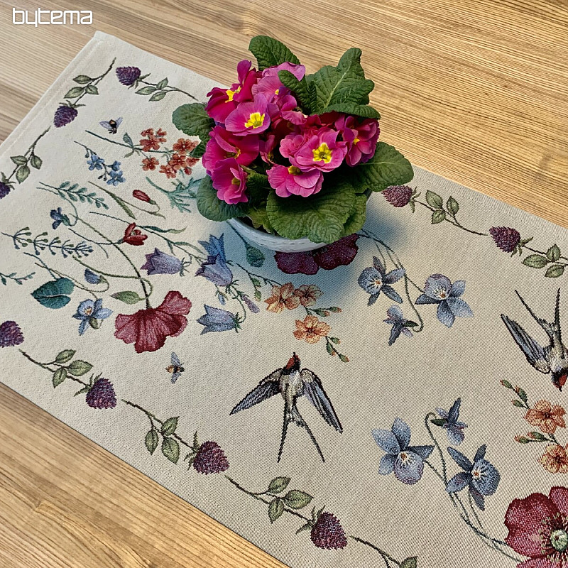 Tapestry tablecloth MEADOW WITH A SWALLOW