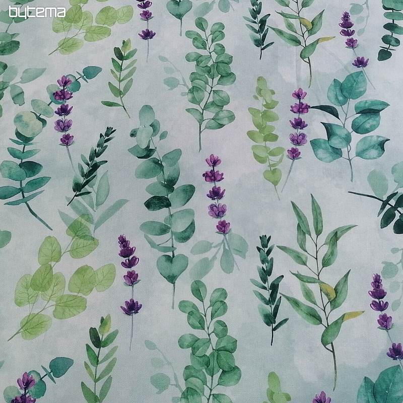 Decorative fabric LEAVES green