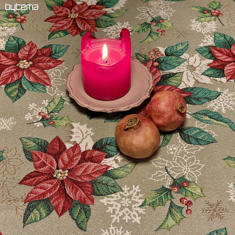 Tapestry tablecloth, scarf RED CHRISTMAS STAR