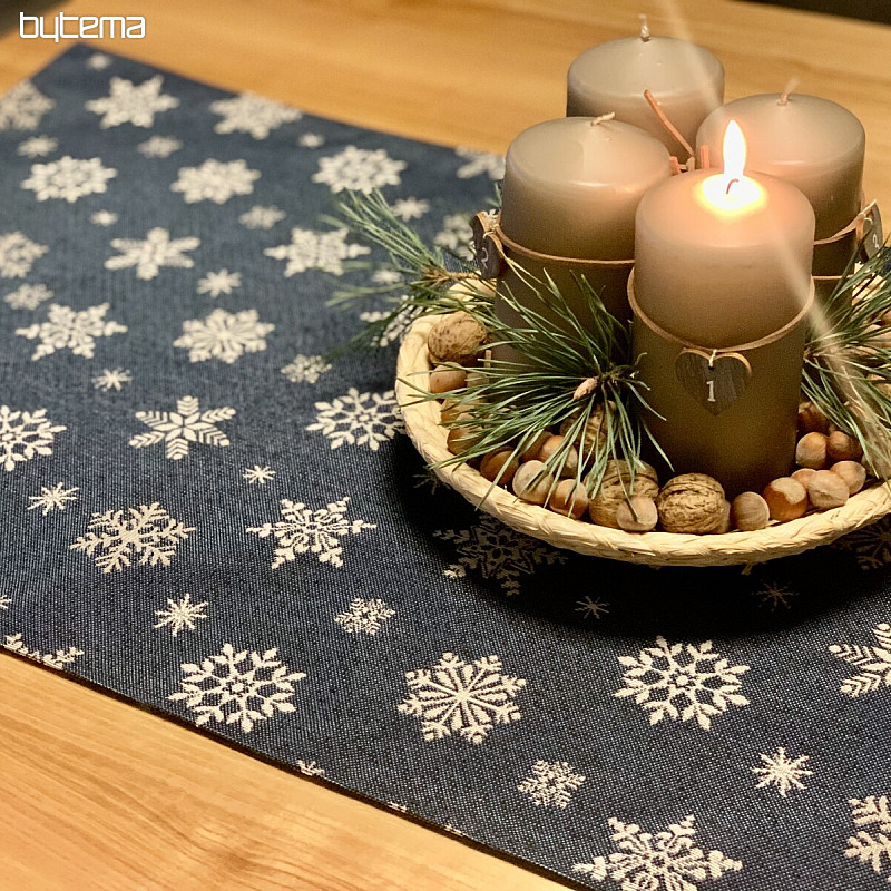 Gobelin tablecloth, scarf Blue flake