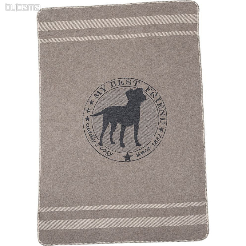 Cotton blanket DF  for dogs BEST FRIEND dark gray