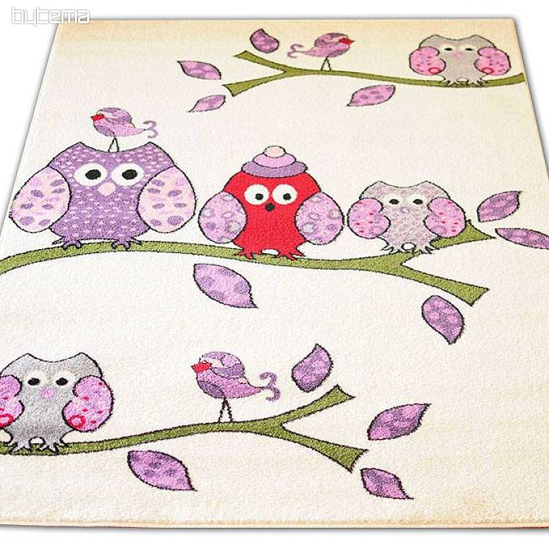 Childrens carpet BELLA  OWLS cream