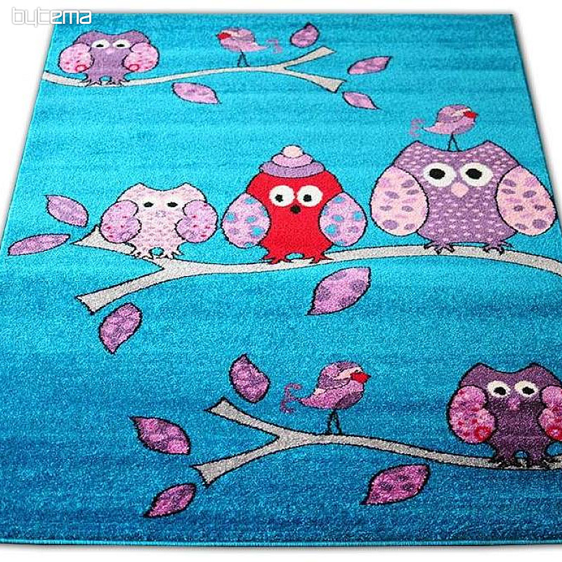 Children&#39;s carpet BELLA OWL turquoise