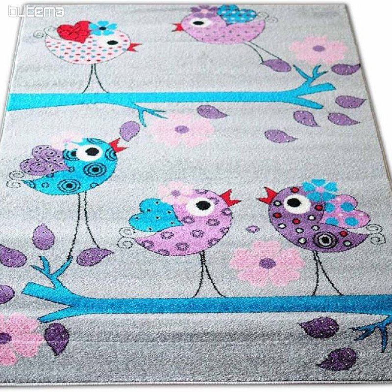 Children's rug BELLA BIRDS gray