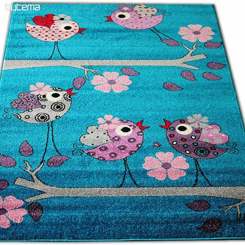 Children&#39;s rug BELLA BIRDS turquoise