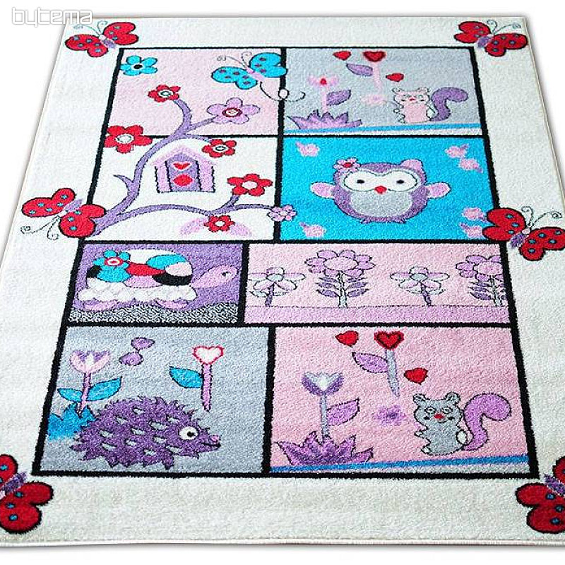 Children&#39;s rug ANIMALS cream
