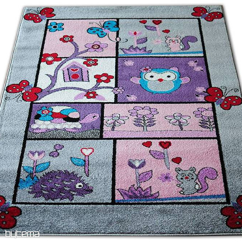 Children&#39;s rug ANIMALS gray