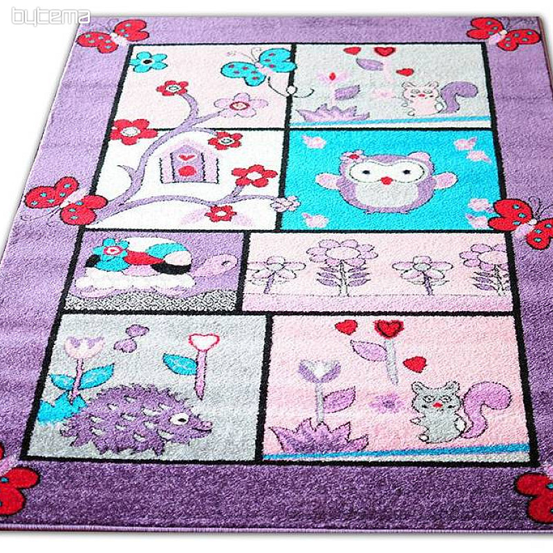 Children&#39;s rug ANIMALS lilac