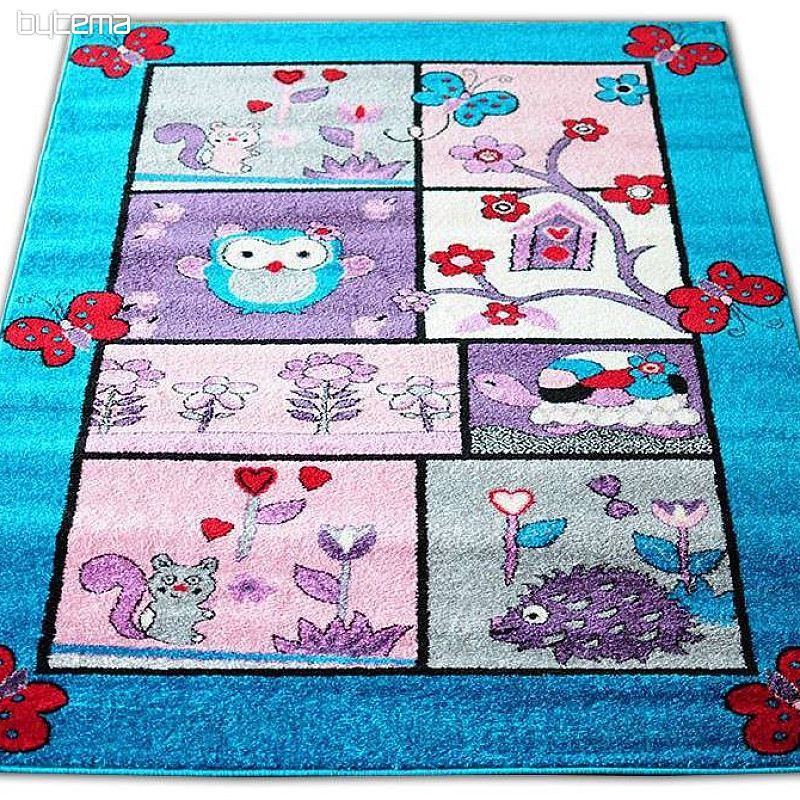 Children's rug ANIMALS turquoise