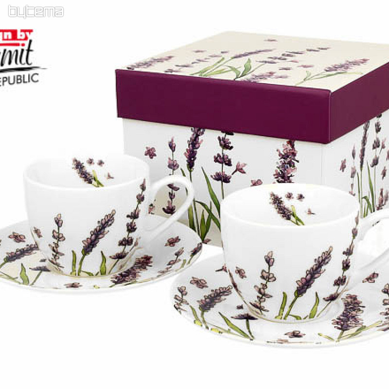 Porcelain espresso mugs set 2 pcs Lavender E šapo