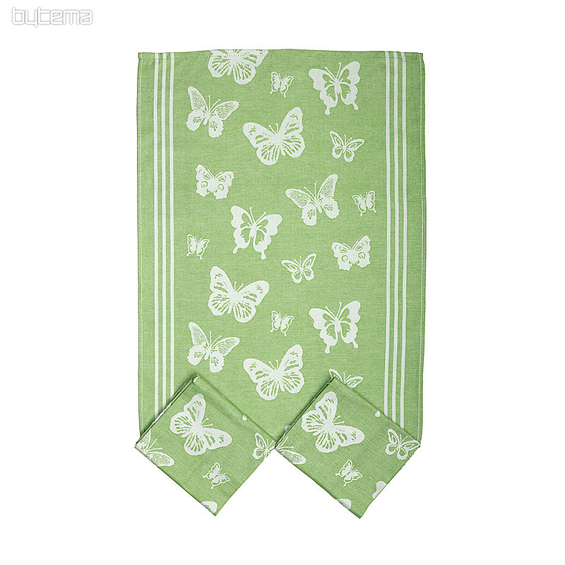 Towels Butterflies green 50x70cm 3pcs