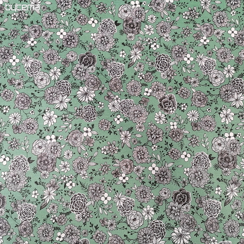 Cotton fabric FLOWERS FLORAL 3