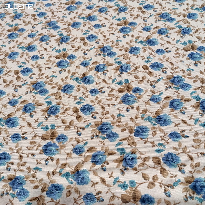 Decorative fabric LAURA - small blue flowers