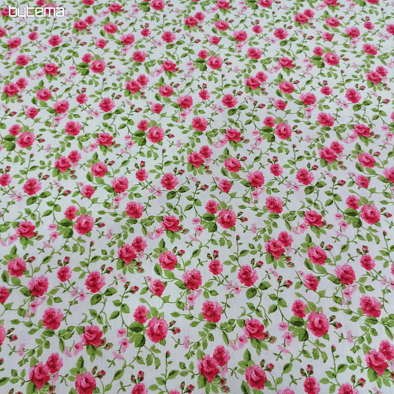 Decorative fabric LAURA - small pink flowers