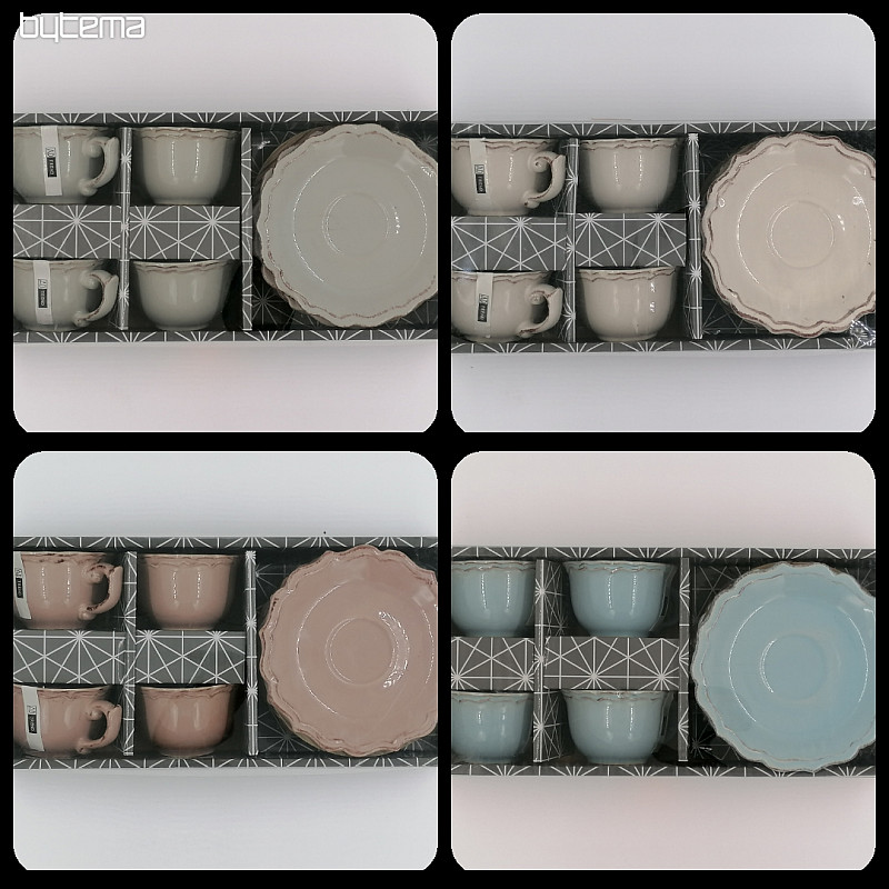 Ceramic gift set of mugs and saucers