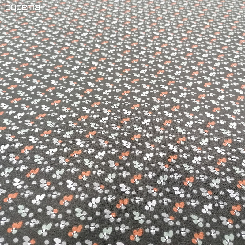 Cotton fabric FLOWERS FILOMENA black