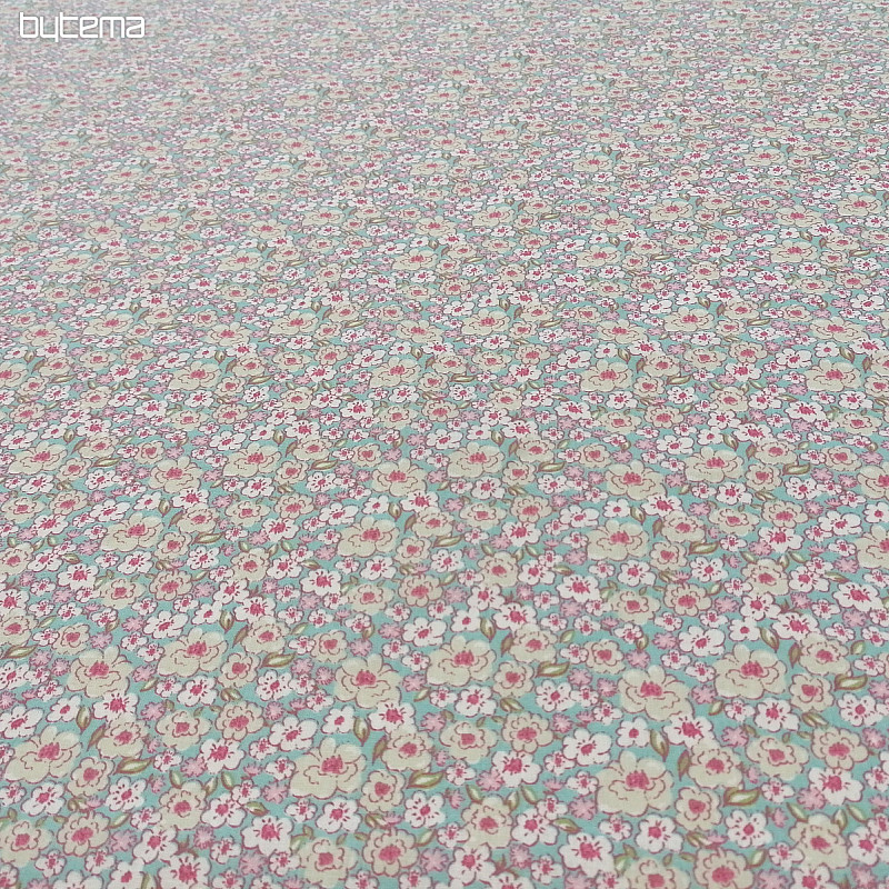 KALMIA cotton fabric pink-blue