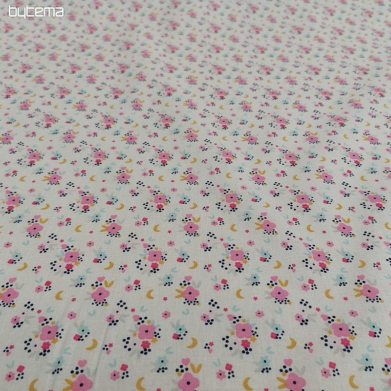Cotton fabric FLEDI flower pink