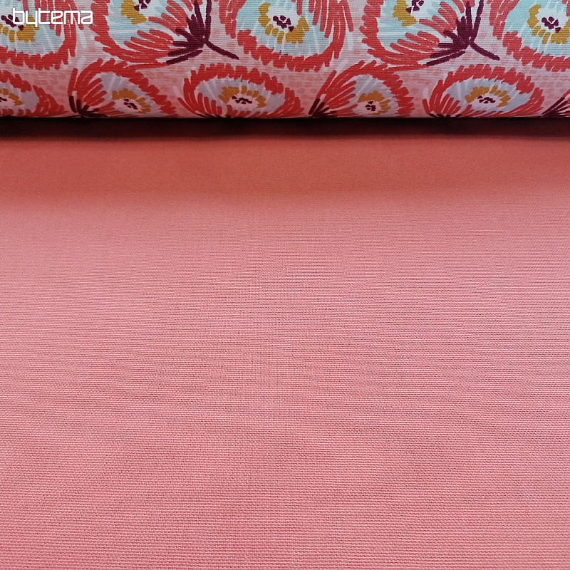 Cotton fabric UNI CORAL coarse cotton 220g