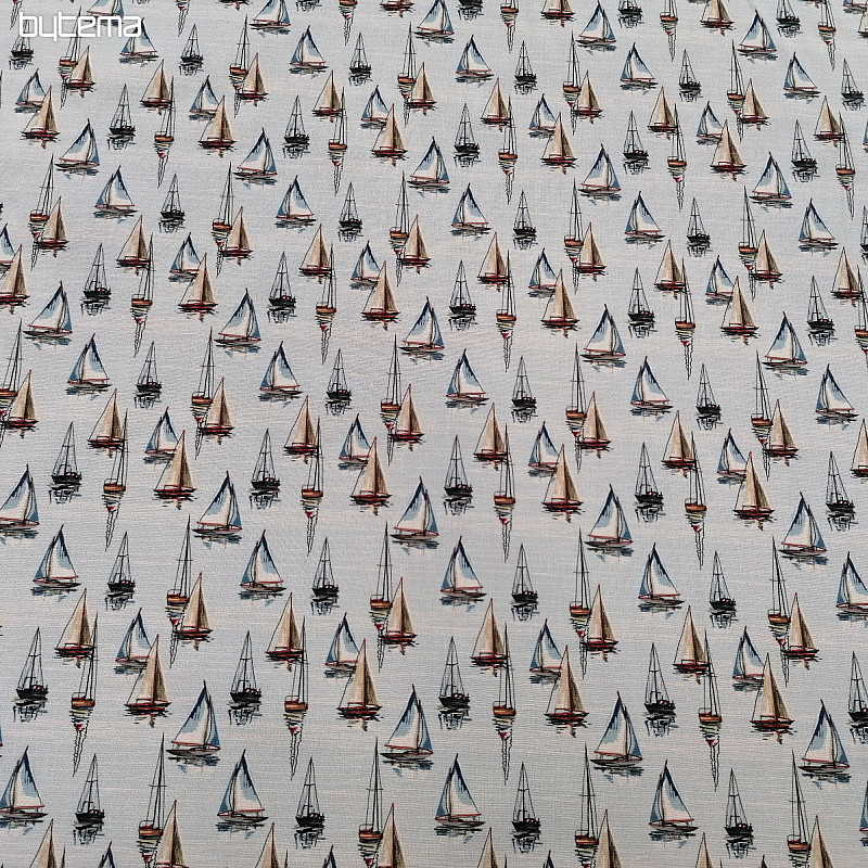 Cotton fabric SAILING BOAT