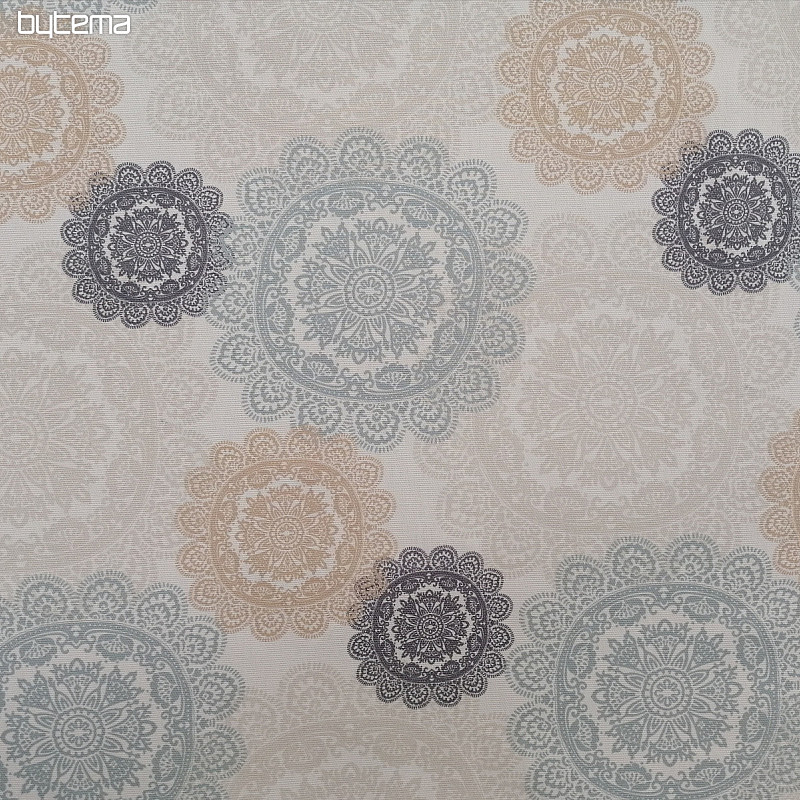 Decorative fabric MANDALA gray-beige