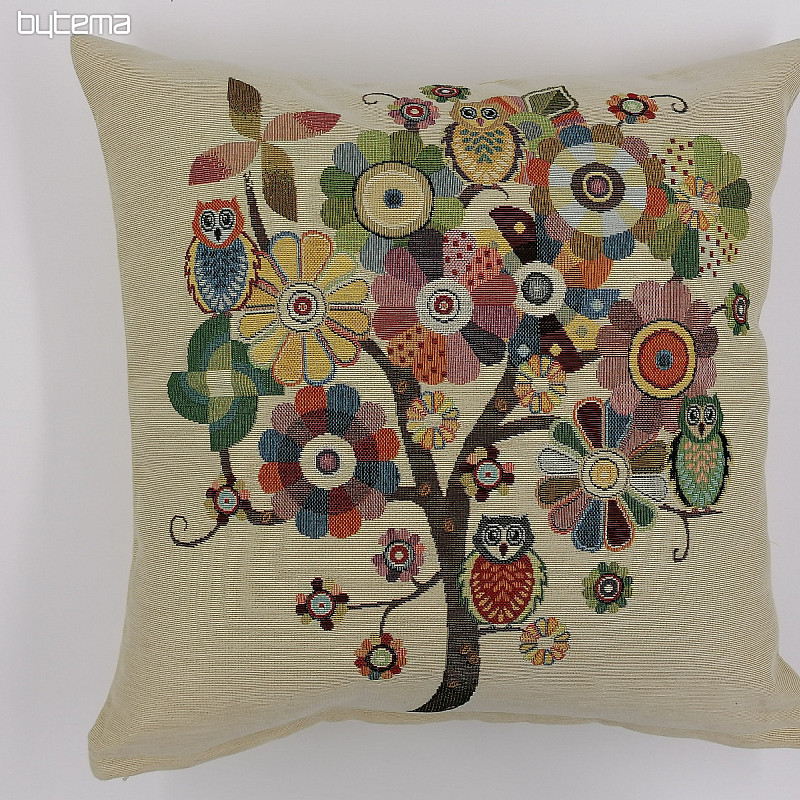 Decorative pillow OWLS on the TREE B