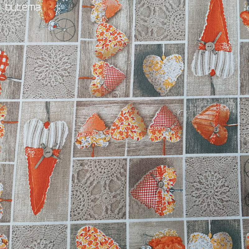 Decorative fabric HEARTS LIDIA 501