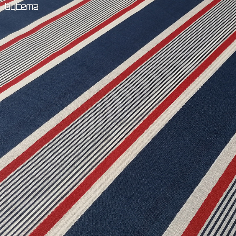 Cotton fabric Blue-red stripe