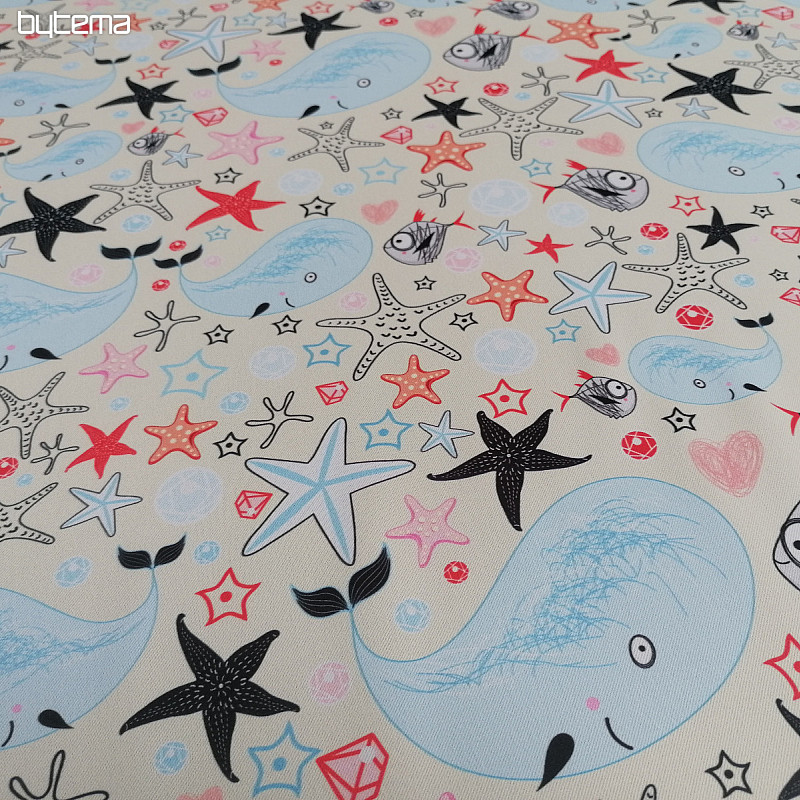Decorative fabric BLACK-OUT Underwater world