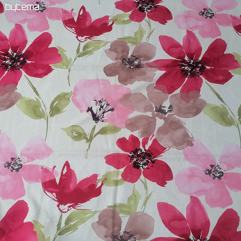 Decorative curtain Flowers pink large 150x240 cm