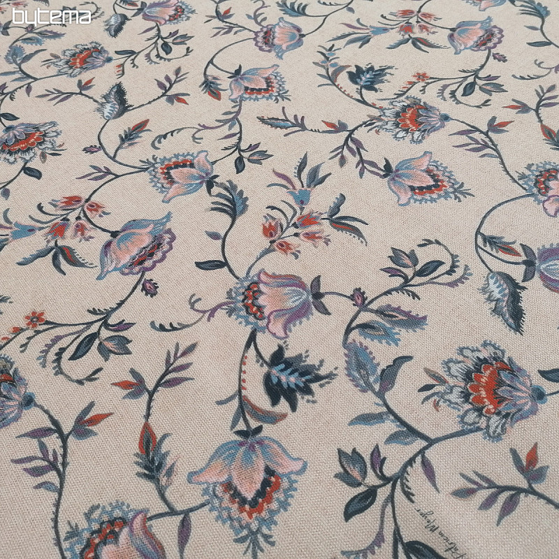 Decorative fabric SMALL FLOWER BLUE