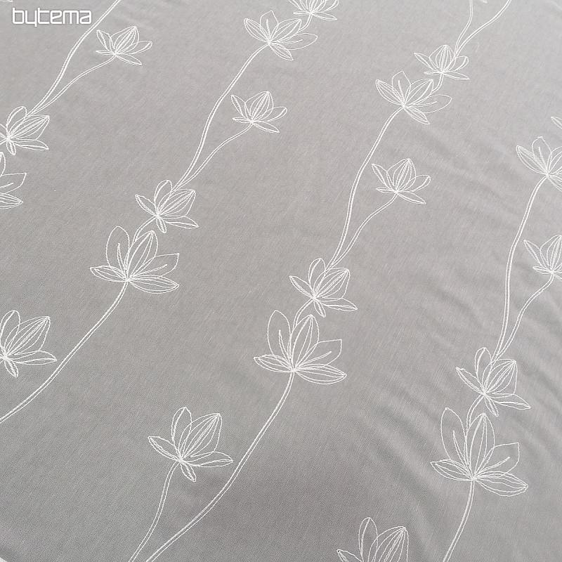 Luxurious embroidered white curtain with flowers 11745/290