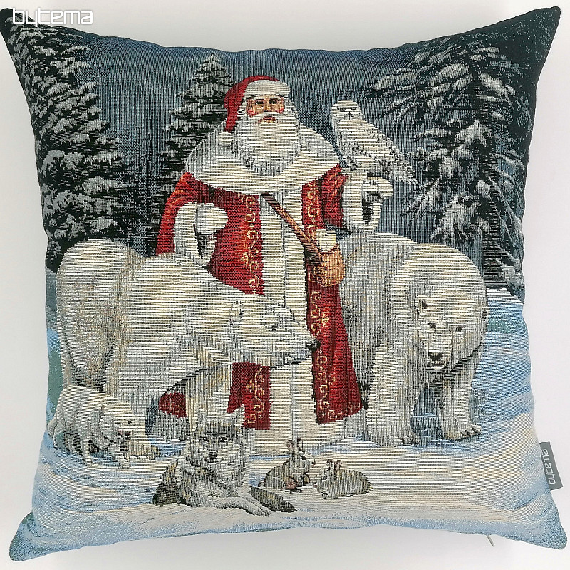 Santa decorative pillow cover with bears