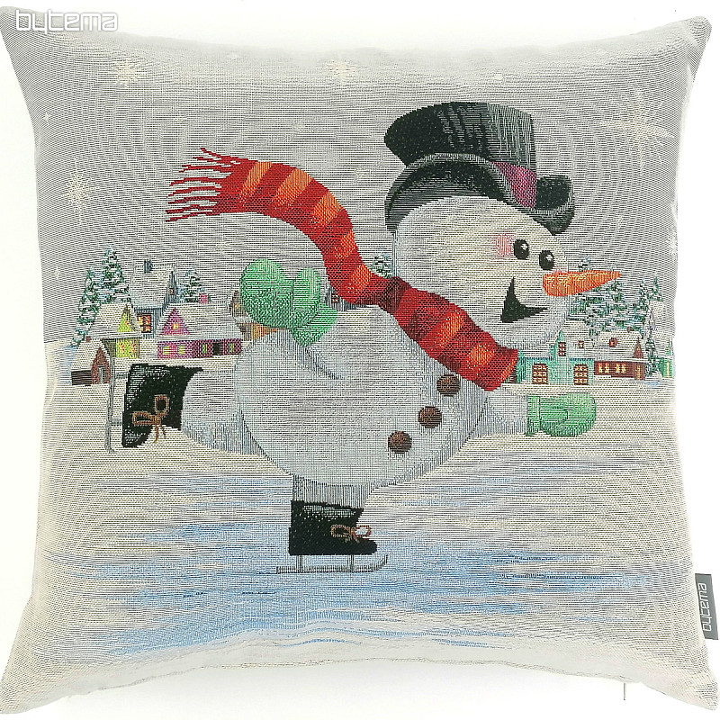 Christmas decorative pillow cover Snowman on skates