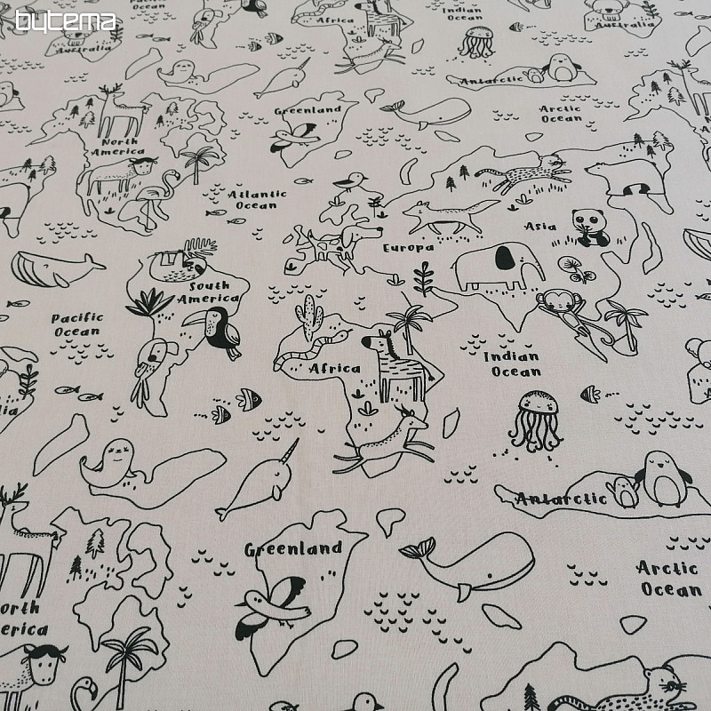 Fabric for painting maps