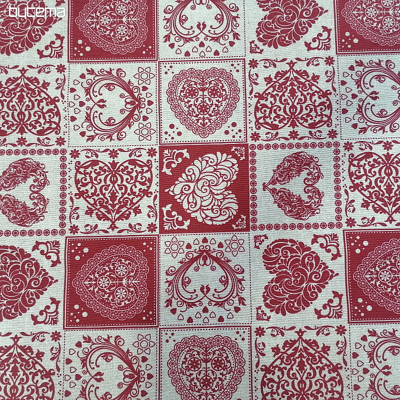 Decorative fabric AMORE GRANATE red