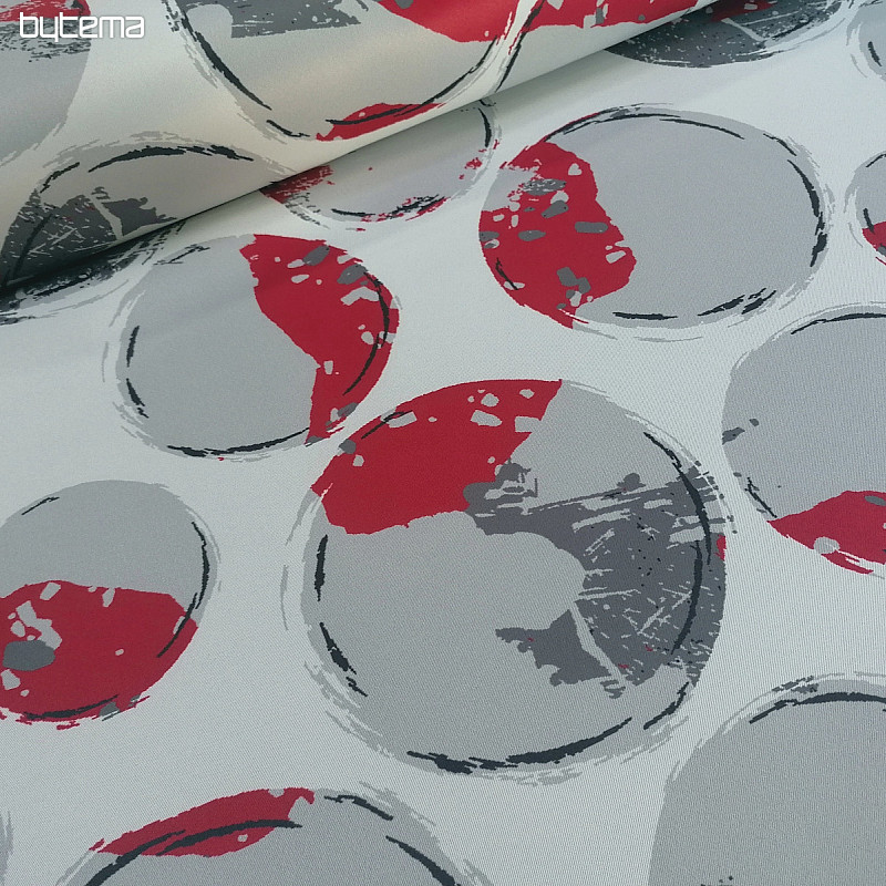 Decorative fabric BLACK OUT Bubbles red