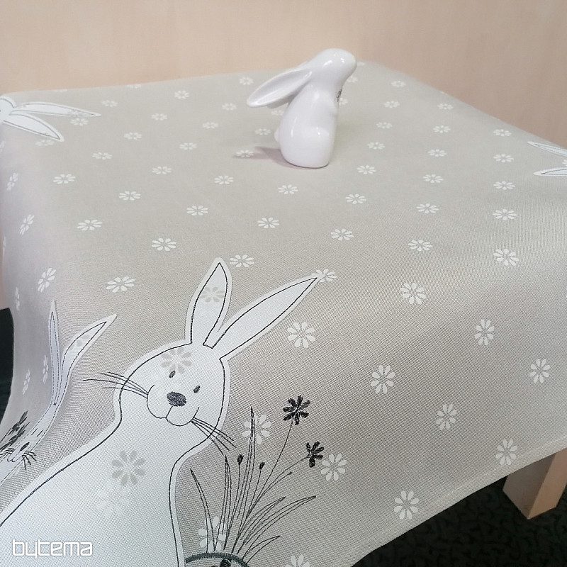 Embroidered tablecloths HARE gray