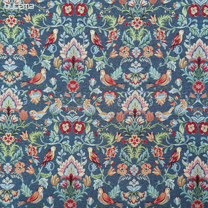 FREDA blue tapestry fabric