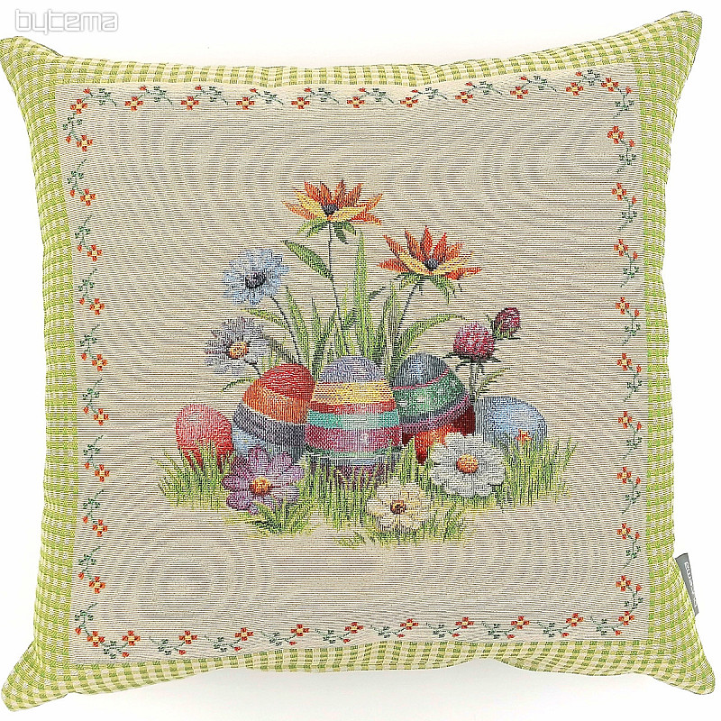 Tapestry pillowcase Easter eggs in a frame