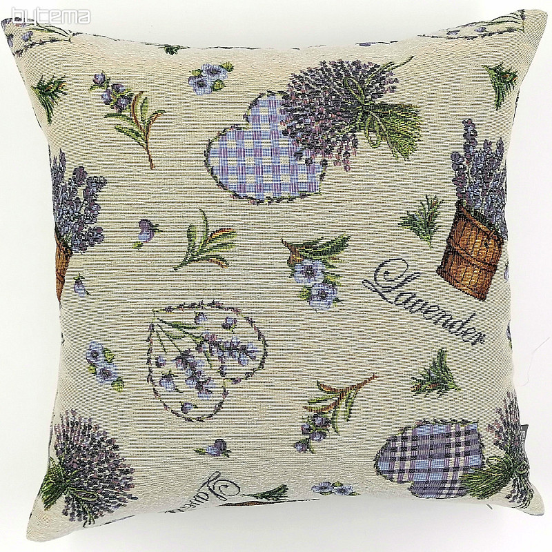Tapestry cushion cover LAVENDER HEART