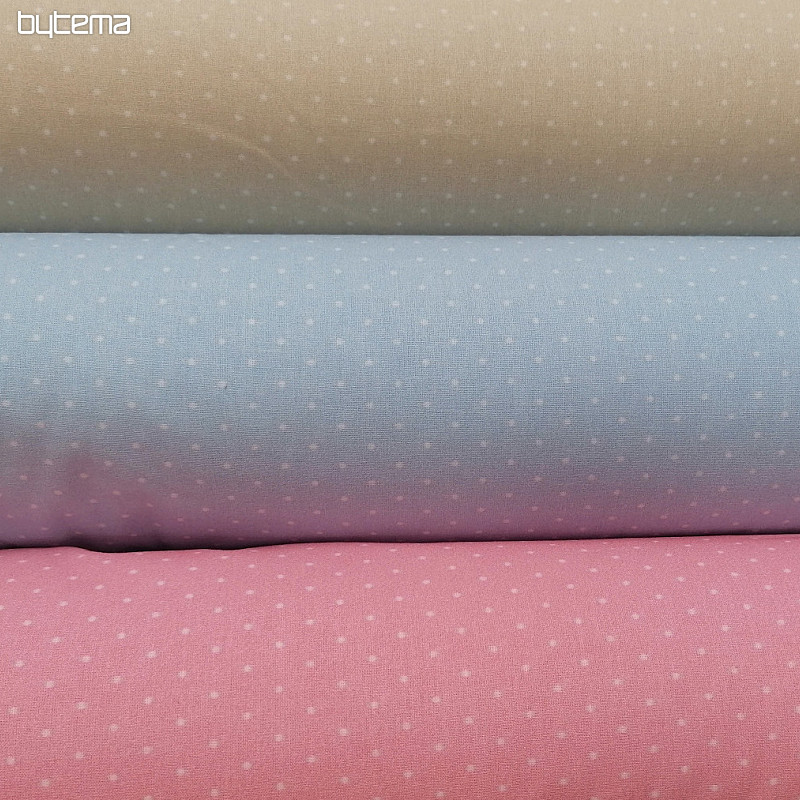 Pink polka dot cotton fabric