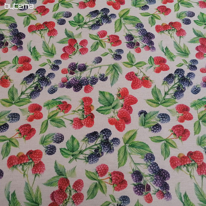 Decorative fabric Raspberries and blackberries