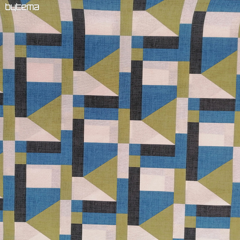Geo blue decorative fabric