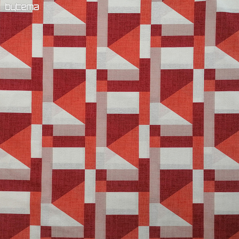 Geo red decorative fabric