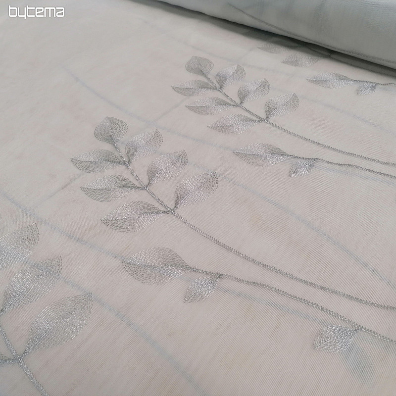 White curtain with gray leaves 539/500/290