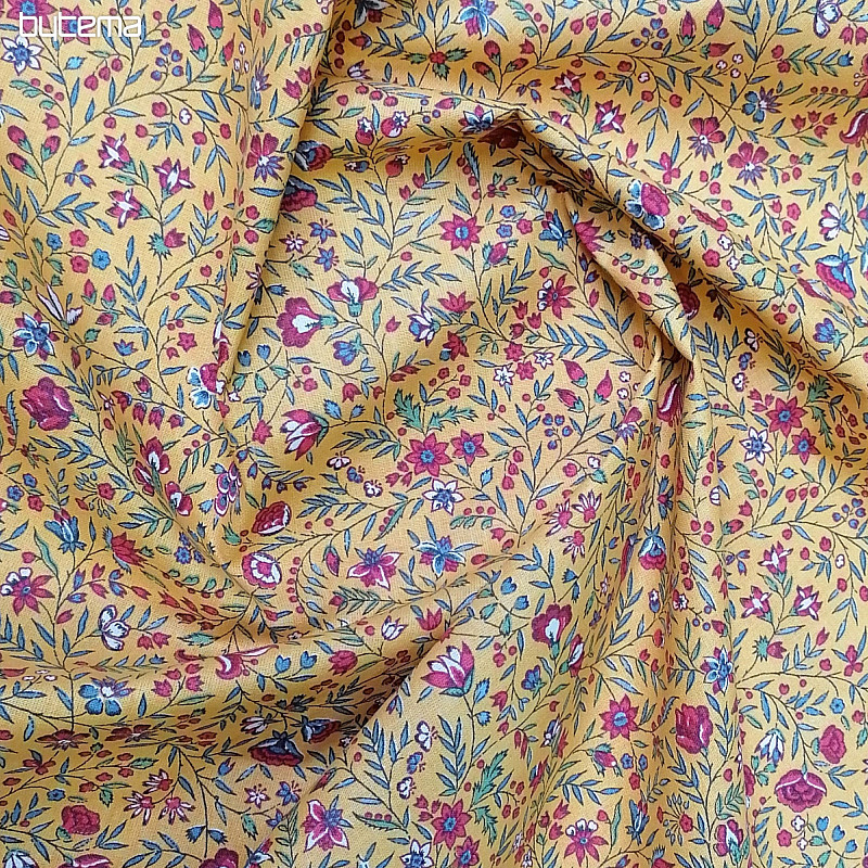 Indiene yellow cotton fabric