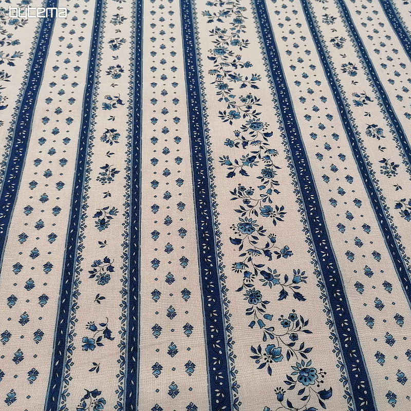 Cotton fabric MAJOLIKA blue stripe