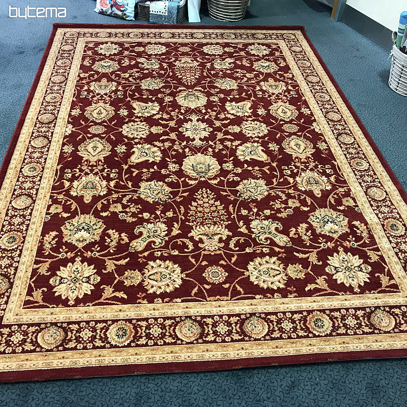 Luxury wool carpet PRAGUE red / beige