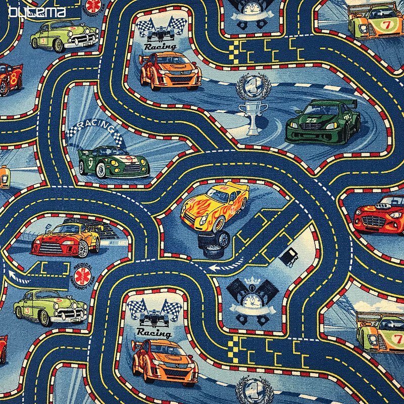 RACERS 77 Blue children's carpet
